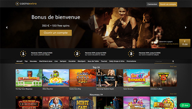 2e Page Bienvenue CasinoExtra