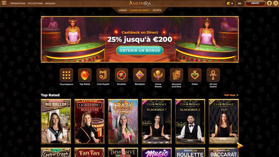 Casino en direct AmunRa